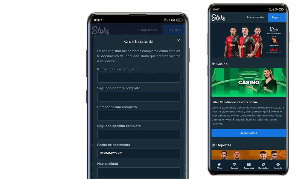 Registro en Stake Colombia