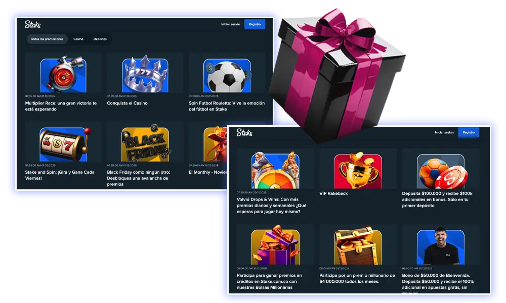 Bonificaciones y promociones Stake